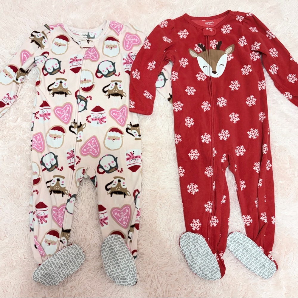Carter's Festive Footies - Red and Pink